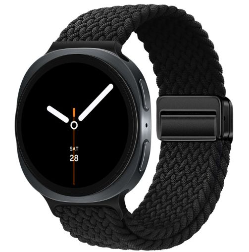 Ремінець плетений нейлоновий з магнітною застібкою для Samsung Watch 22 мм (black)