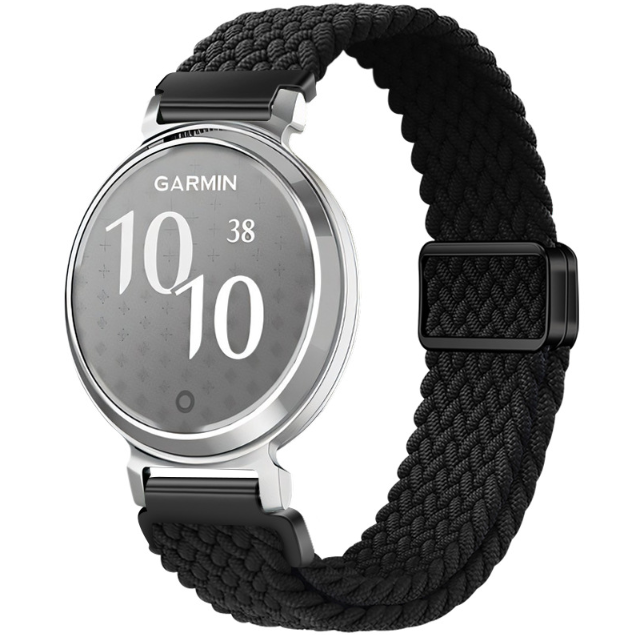 Ремінець для смарт-годинника Garmin Lily 2 (14 мм) з плетеного нейлону (Чорний)