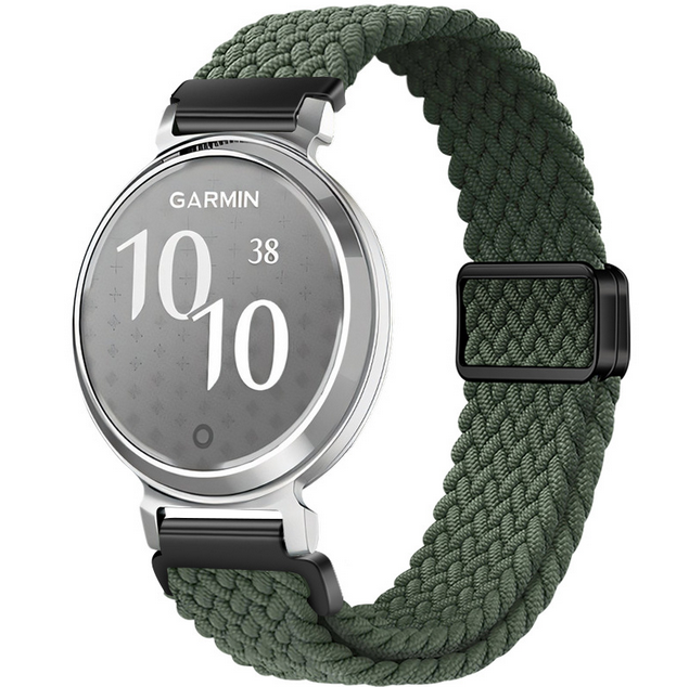 Ремінець для смарт-годинника Garmin Lily 2 (14 мм) з плетеного нейлону (Зеленый)