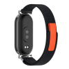Тканинний ремінець GT4 з липучкою для Mi Band 8 / 9 (без капсули) (Чорний+срібло)