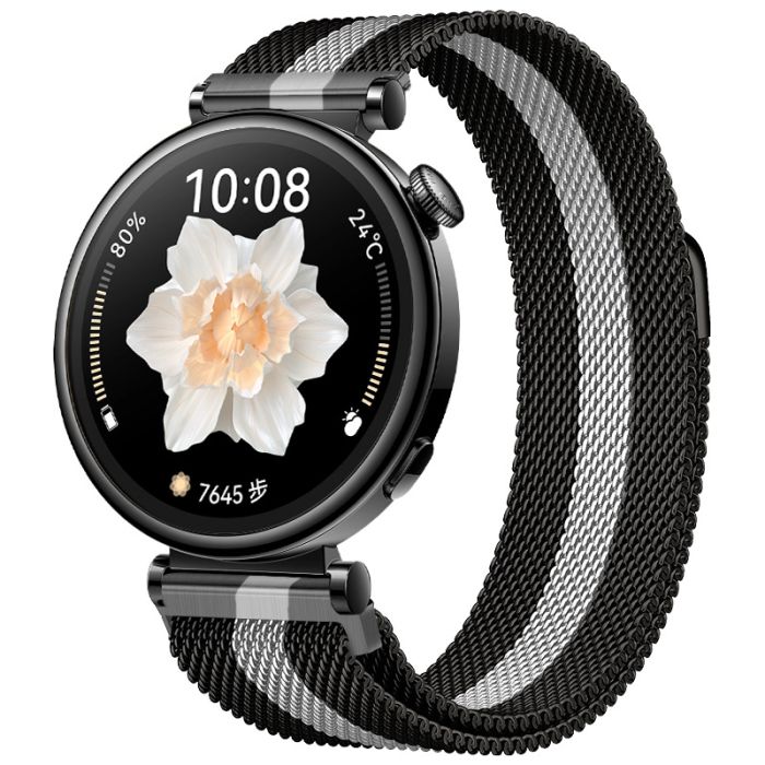 Ремінець міланська петля 22mm  (Black/White)