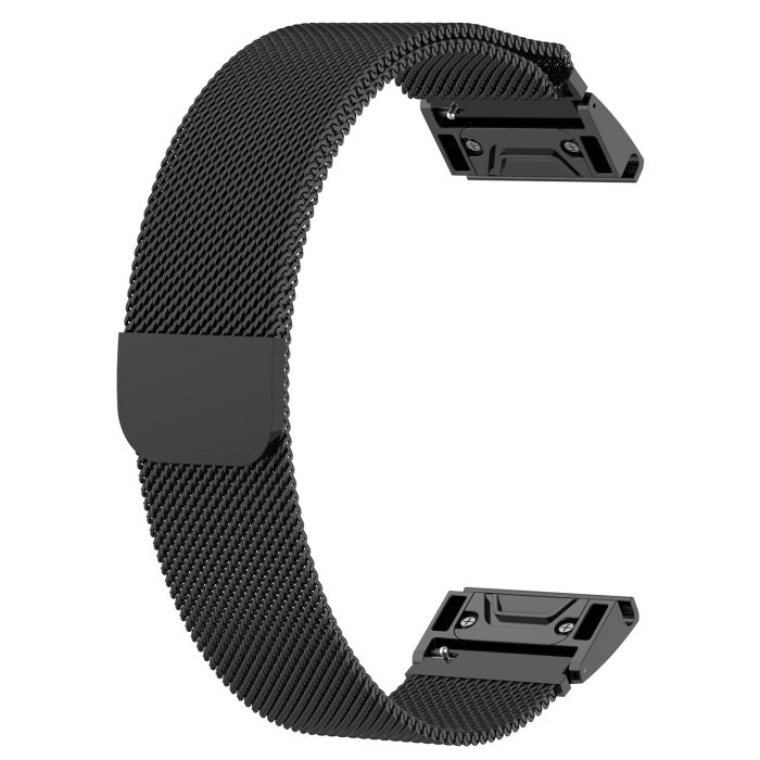 Ремінець міланська петля для Garmin 26 mm Garmin Fenix ​​6X | 7X | 5X Plus | 5X | Fenix ​​3 Quik Fit (Чорний)