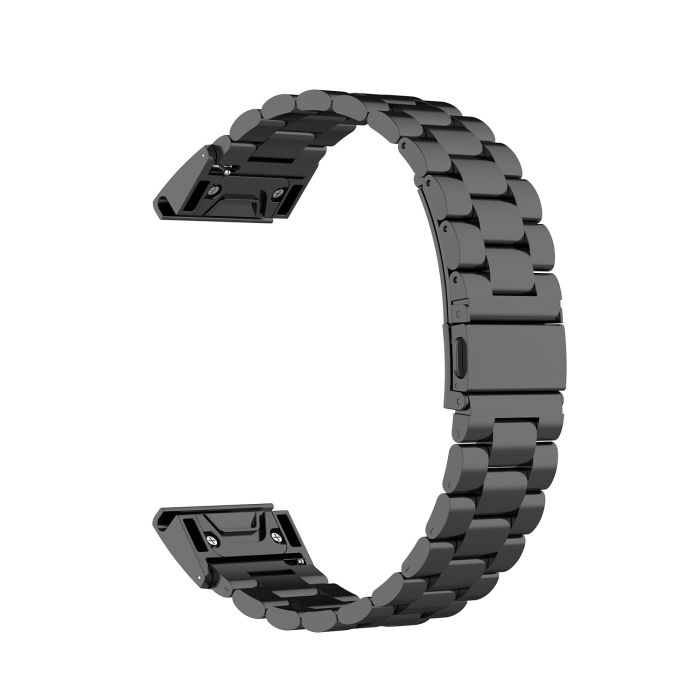 Ремінець металевий для Garmin 26 mm Garmin Fenix ​​6X | 7X | 5X Plus | Quik Fit, Рожевий (Чорний)