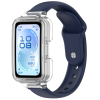 Ремінець для Huawei Band 8 / 9 / 10 з прозорим захисним бампером, силіконовий спортивний браслет (dark blue)
