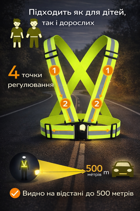 Світловідбиваючий ремінь (жилет)