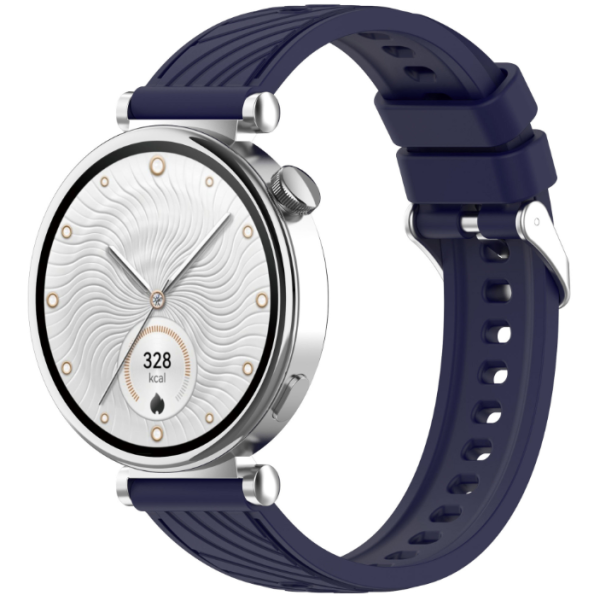 Універсальний силіконовий ремінець 18 мм для Huawei GT5/GT4 та Xiaomi S4 (41 мм) (Темно синій)