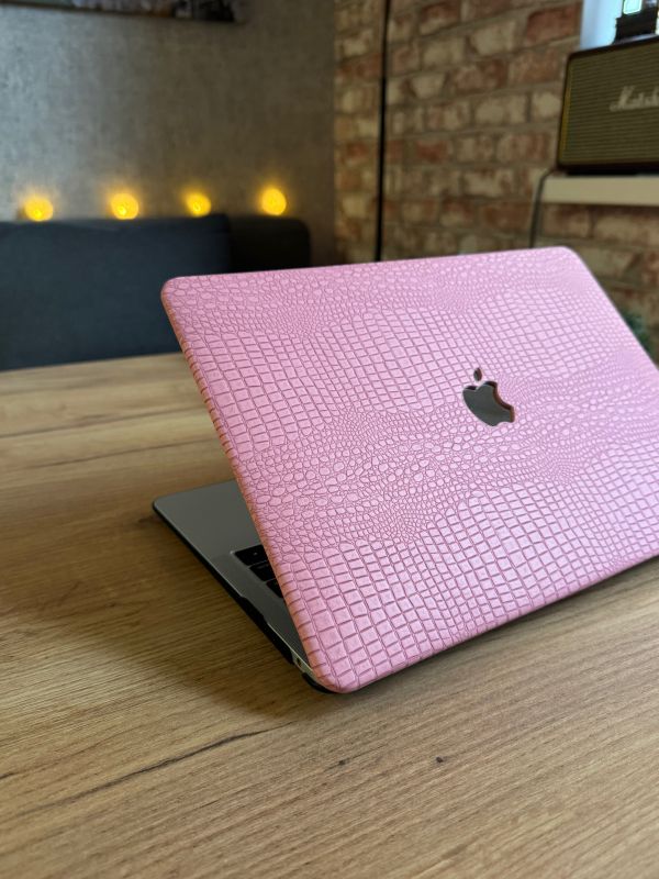 Чохол накладка з еко шкіри на MacBook Air 15 (A2941) (Рожевий)