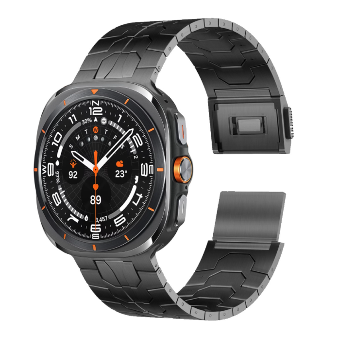 Металевий ремінець для Samsung Galaxy Watch 7 Ultra 47mm з магнітною застібкою (Чорний)