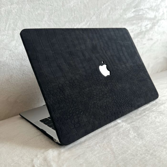 Чохол накладка з еко шкіри на MacBook Air 15 (A2941) (Чорний)