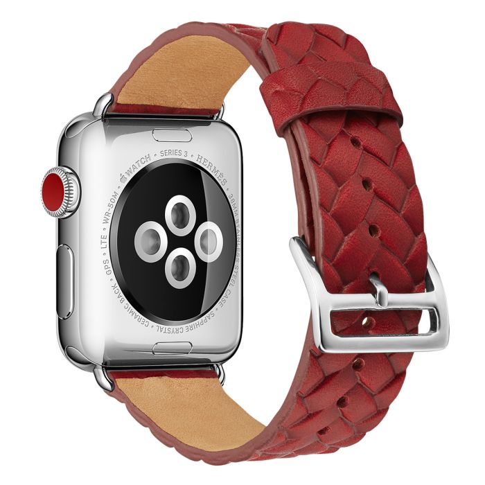 Шкіряний ремінець BlackPink з Плетенням для Apple Watch, Чорний