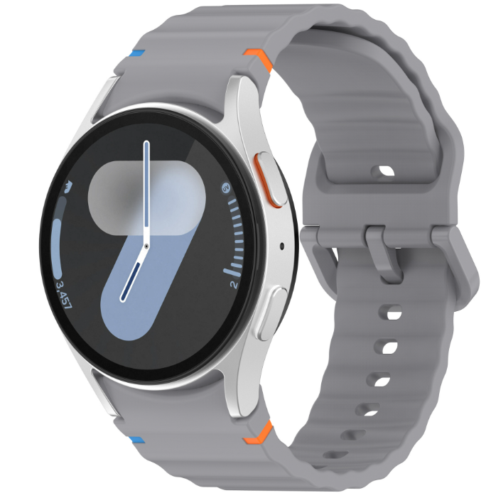 Силіконовий ремінець для Samsung Galaxy Watch 7/FE/6/5/4 (Сірий-графіт)