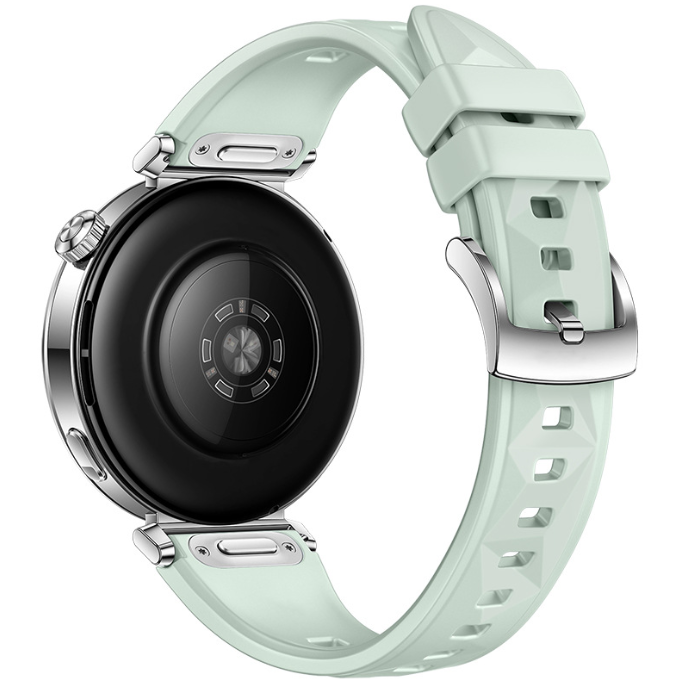 Силіконовий ремінець з крижаним візерунком для Huawei Watch GT5 (18 мм) із кнопковою системою кріпле (Ментоловий)