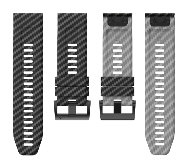 Силіконовий ремінець з карбоновим візерунком 26 мм для Garmin Fenix / Enduro / Tactix (Black+Grey)