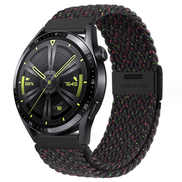 Тканинний монобраслет BPNK для годинника 20мм.  (Black / Green)