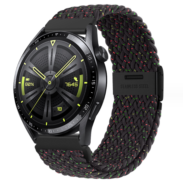 Тканинний монобраслет BPNK для годинника 20мм.  (Black / Green)