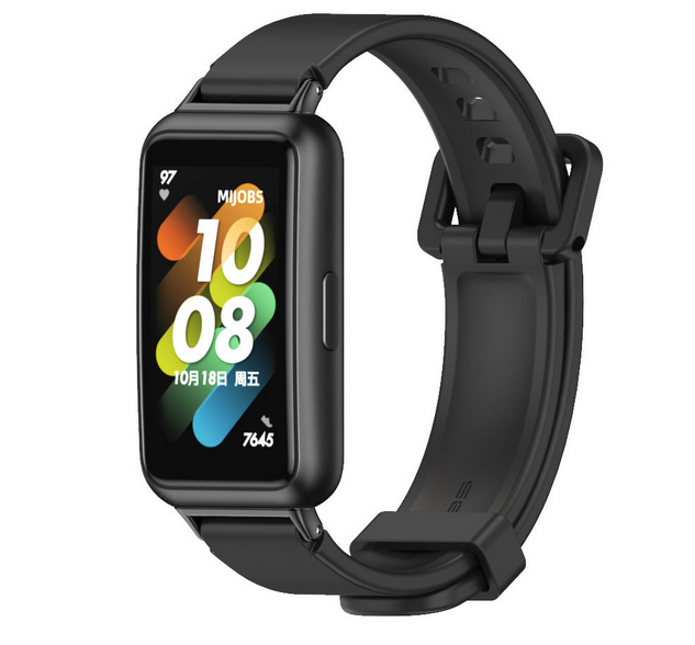 Силіконовий ремінець Mijobs для Huawei Band 10 / 9 / 8 — змінний браслет для фітнес-браслета (Black)