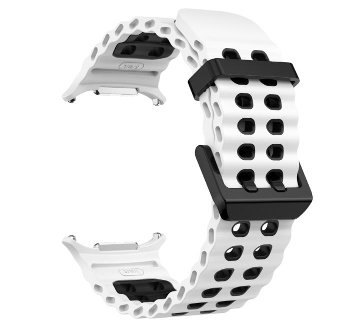 Двоколірний силіконовий ремінець для Samsung Watch Ultra 47 мм (білий)