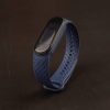 Силиконовый ремешок с имитацией плетения для Mi Band 3 | 4 (Темно-Синий)
