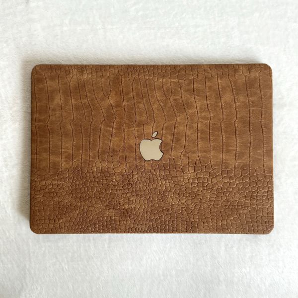 Чохол накладка на MacBook air 13 M1 ( 1932/2337 ) ШКІРЯНИЙ (Гірчичний)