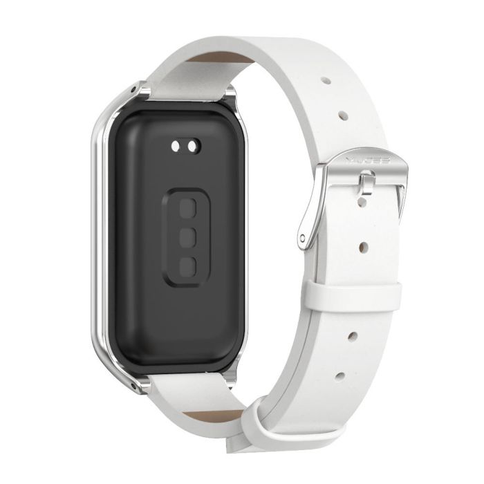 Ремінець із екошкіри MiJobs для Redmi Smart Band 3 / Mi Band 9 Active (Білий)