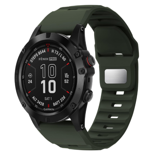 Силіконовий ремінець QuickFit 26 мм для Garmin Fenix 7X/6X/5X, Enduro 2, Tactix, Descent, Epix Pro (Хакі)