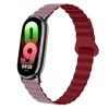 Ремінець магнітний силіконовий на MIband 8/9 , Чорний+сірий (Винный)