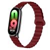 Ремінець магнітний силіконовий на MIband 8/9 , Чорний+сірий (Бордовый)