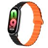 Ремінець магнітний силіконовий на MIband 8/9 , Чорний+сірий (Black / White)