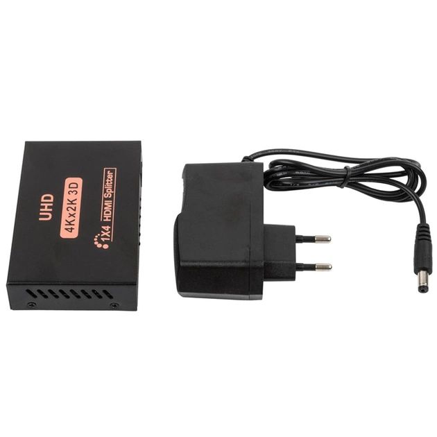 Активний HDMI спліттер 1х4 (Black) Full HD, 3D, 4K/2K.