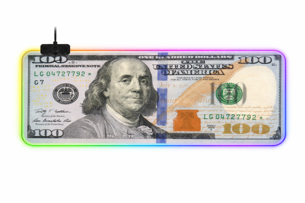 Килимок для миші з LED підсвіткою 80*30 см. "MONEY" (100$ new)
