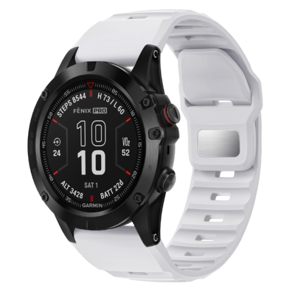 Силіконовий ремінець QuickFit 26 мм для Garmin Fenix 7X/6X/5X, Enduro 2, Tactix, Descent, Epix Pro (Білий)