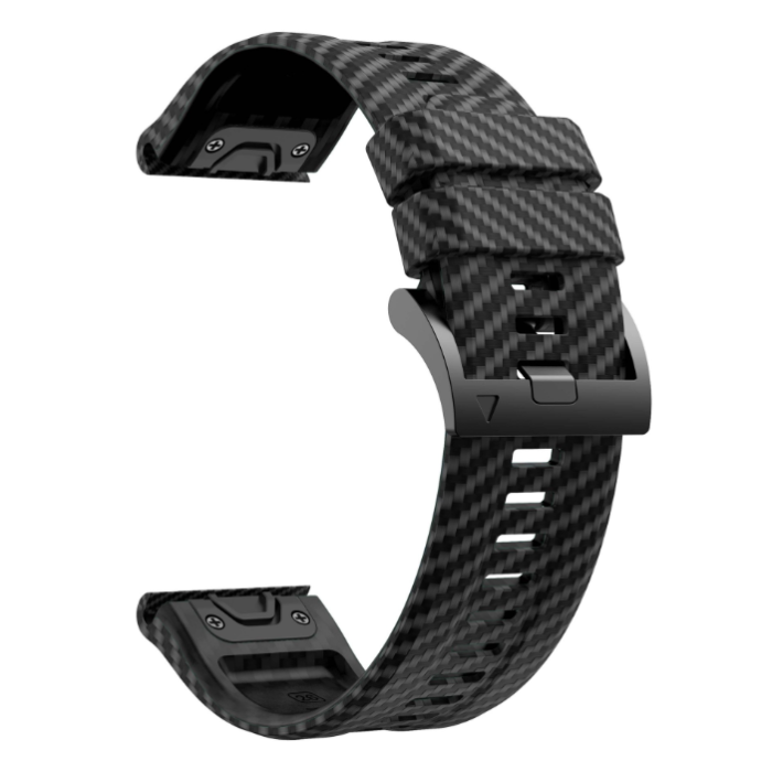 Силіконовий ремінець з карбоновим візерунком  22 мм для Garmin Fenix / Enduro / Tactix (Black)