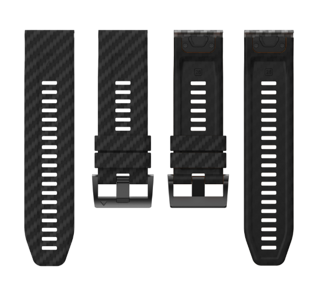 Силіконовий ремінець з карбоновим візерунком  22 мм для Garmin Fenix / Enduro / Tactix (Black)