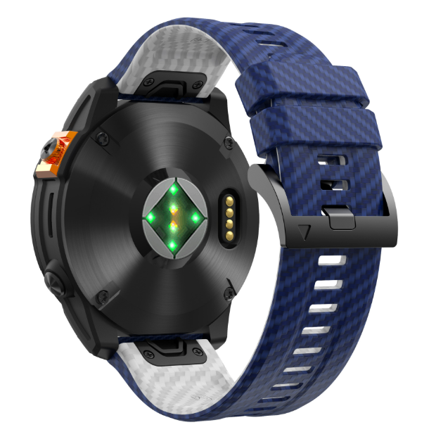 Силіконовий ремінець з карбоновим візерунком  22 мм для Garmin Fenix / Enduro / Tactix (Blue)