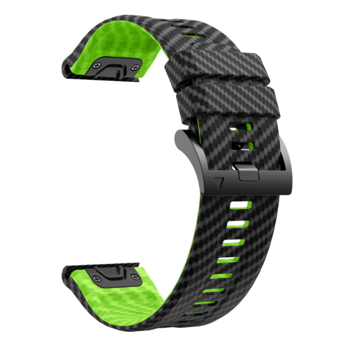 Силіконовий ремінець з карбоновим візерунком  22 мм для Garmin Fenix / Enduro / Tactix (Green)