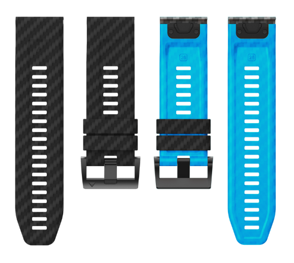 Силіконовий ремінець з карбоновим візерунком  22 мм для Garmin Fenix / Enduro / Tactix (Lihgt Blue)