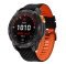 Силіконовий ремінець з карбоновим візерунком  22 мм для Garmin Fenix / Enduro / Tactix (Orange+Black)