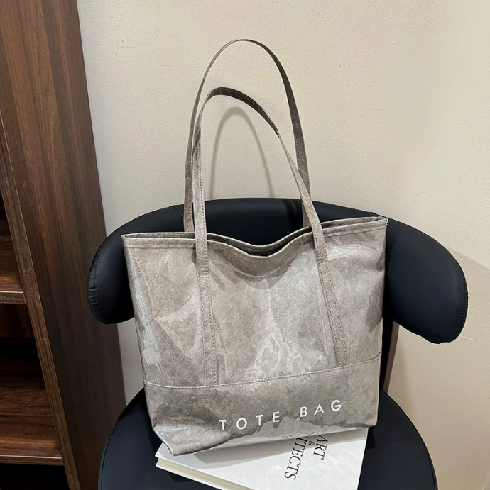 Стильна жіноча сумка-тоут TOTE BAG — містка, формат A4 (сіра)