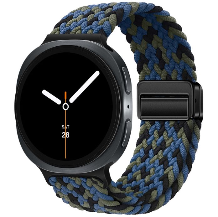 Ремінець плетений нейлоновий з магнітною застібкою для Samsung Watch 22 мм (blue camuflage)