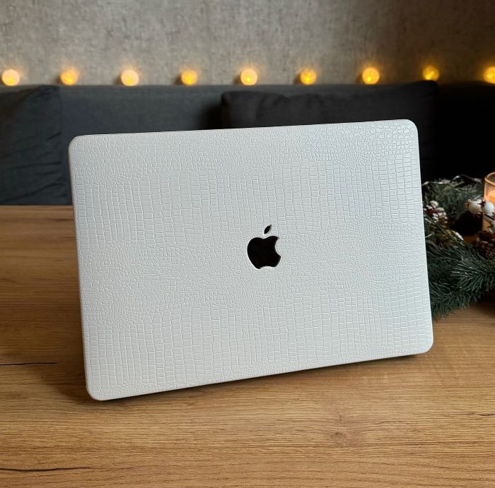 Чохол накладка на MacBook Pro 13  M1/M2/M3 ШКІРЯНИЙ (Білий)