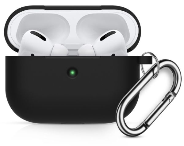 Чохол Силіконовий BlackPink для AirPods Pro Ultra Classic з карабіном, Зелений (Чорний)