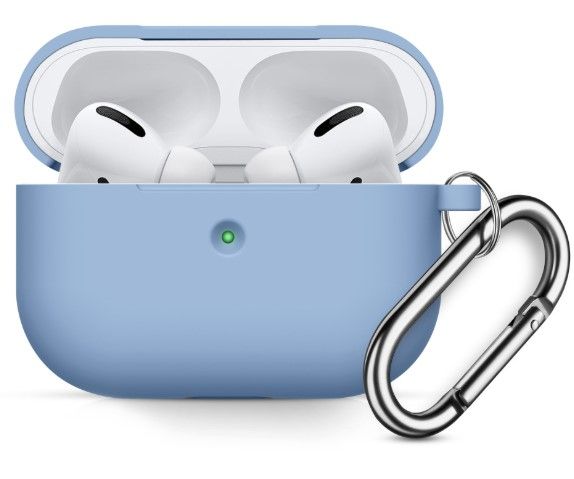 Чохол Силіконовий BlackPink для AirPods Pro Ultra Classic з карабіном, Зелений (Блакитний)