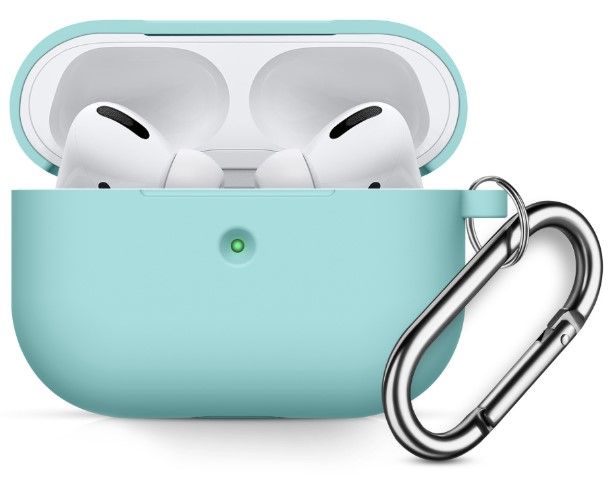 Чохол Силіконовий BlackPink для AirPods Pro Ultra Classic з карабіном, Зелений (Ментоловий)