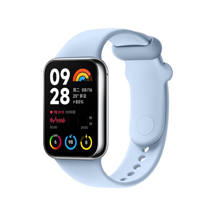 Ремінець силіконовий для Xiaomi Mi Band 8 Pro / 9 Pro з металевим кріпленням (Блакитникй)