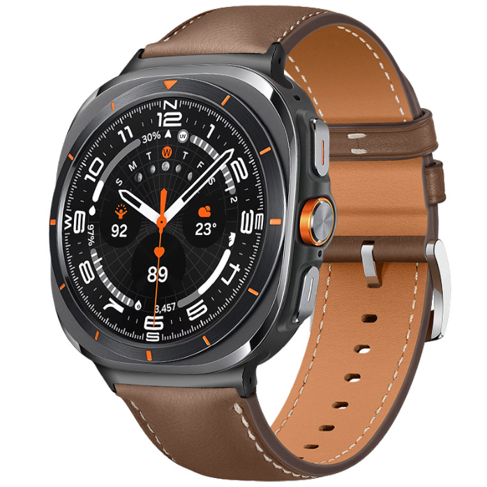 Ремінець з натуральної шкіри для Samsung Galaxy Watch Ultra / Watch 6 Classic (Коричневий+чорний)