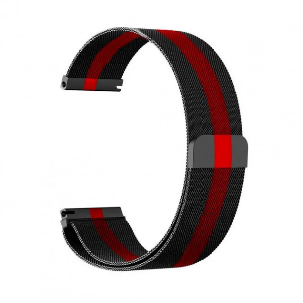 Ремінець міланська петля 20mm  (Black/Red)
