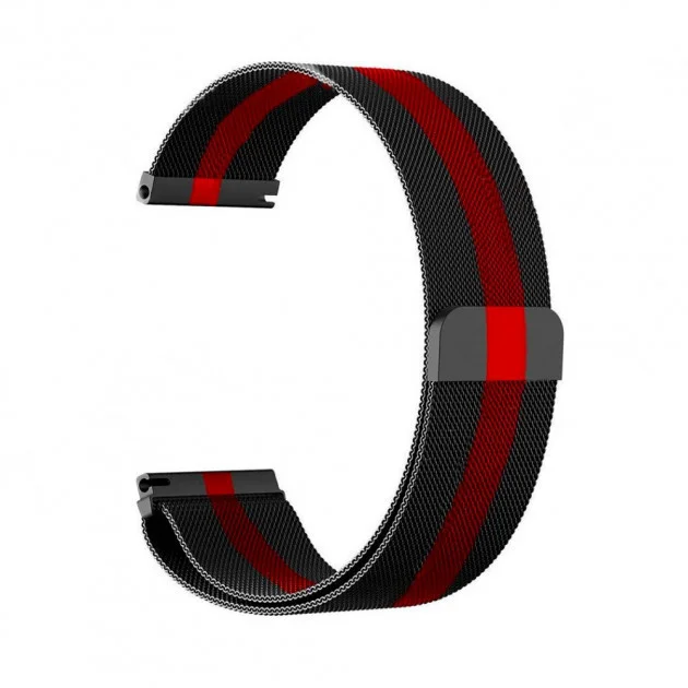 Ремінець міланська петля 20mm  (Black/Red)