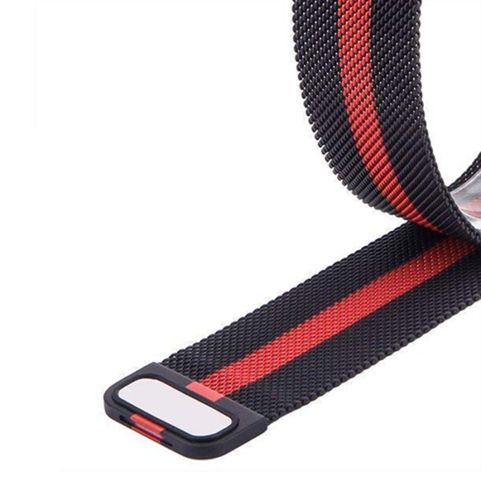 Ремінець міланська петля 20mm  (Black/Red)