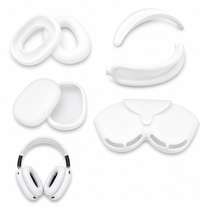 Комплект силіконових аксесуарів 5-в-1 для Apple AirPods Max (білий)