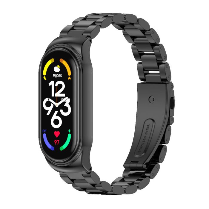 Ремінець металевий для Miband 7 MIjoas ,  (Чорний)